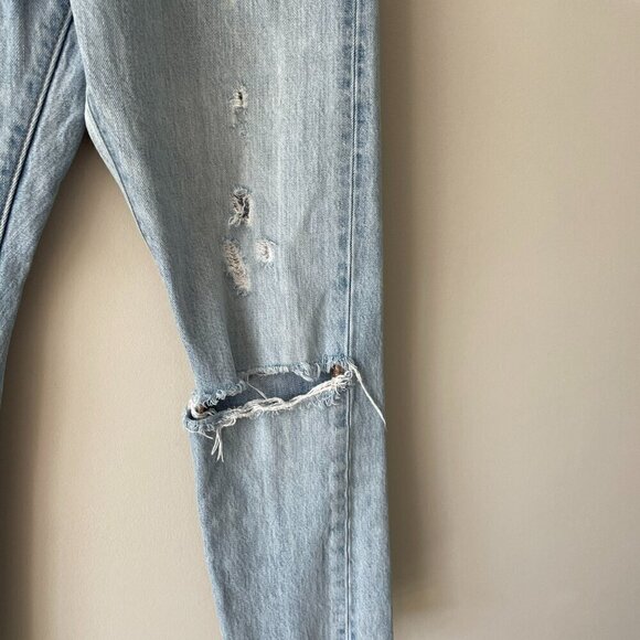 Levi's 501 Skinny Leg Distressed Mid Rise Denim Light Wash Casual Jeans Blue 26 - Picture 6 of 9